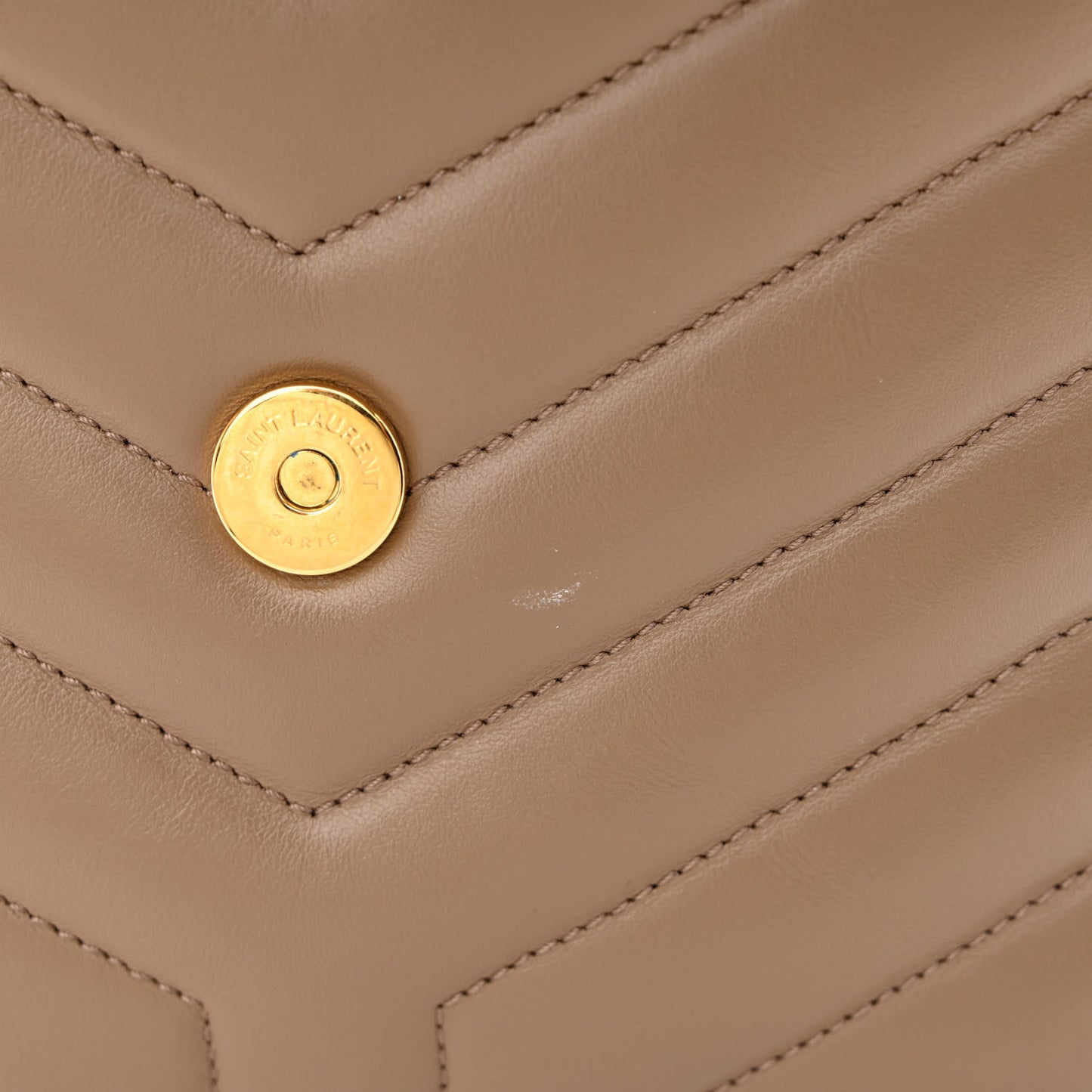 Calfskin Y Quilted Monogram Medium Loulou Chain Satchel Taupe