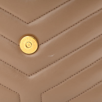 Saint Laurent Calfskin Y Quilted Monogram Medium Loulou Chain Satchel Taupe 11 of 11