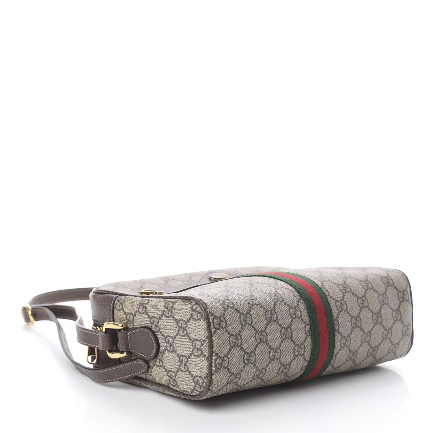 Gucci GG Supreme Monogram Web Small Ophidia Shoulder Bag Brown 3 of 8