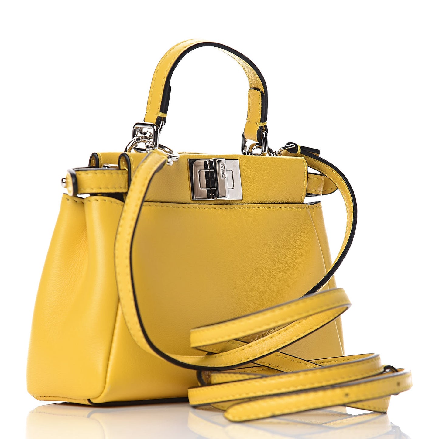 Shiny Nappa Micro Peekaboo Iconic Satchel Sunflower