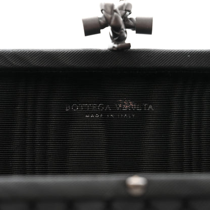 Bottega Veneta Silk Faille Intrecciato Knot Clutch Black 6 of 6