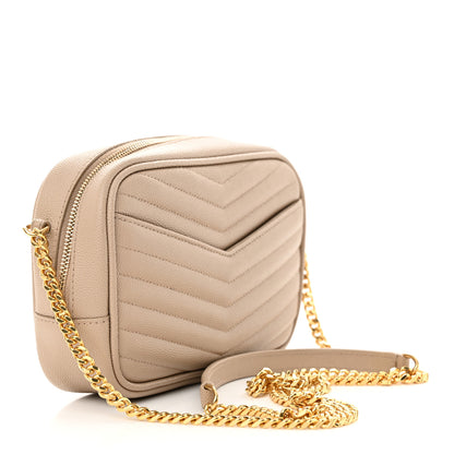 Saint Laurent Grain De Poudre Matelasse Monogram Mini Lou Camera Bag Dark Beige 3 of 11