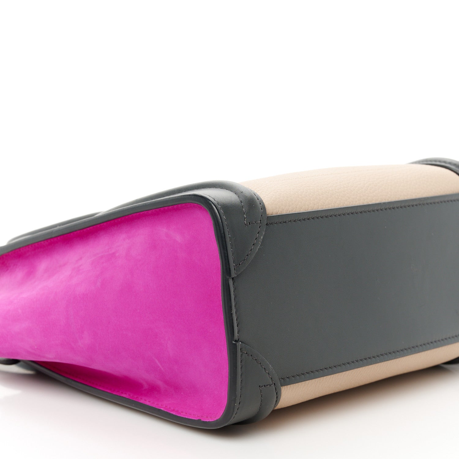 Celine Baby Grained Calfskin Nubuck Nano Tri-Color Luggage Fuchsia 10 of 11