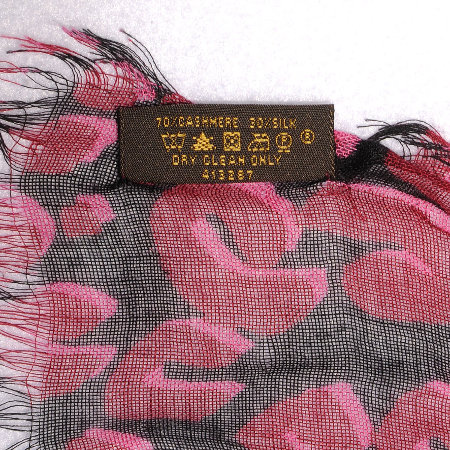 Louis Vuitton Cashmere Silk Leopard Stole Rose Pop 5 of 5