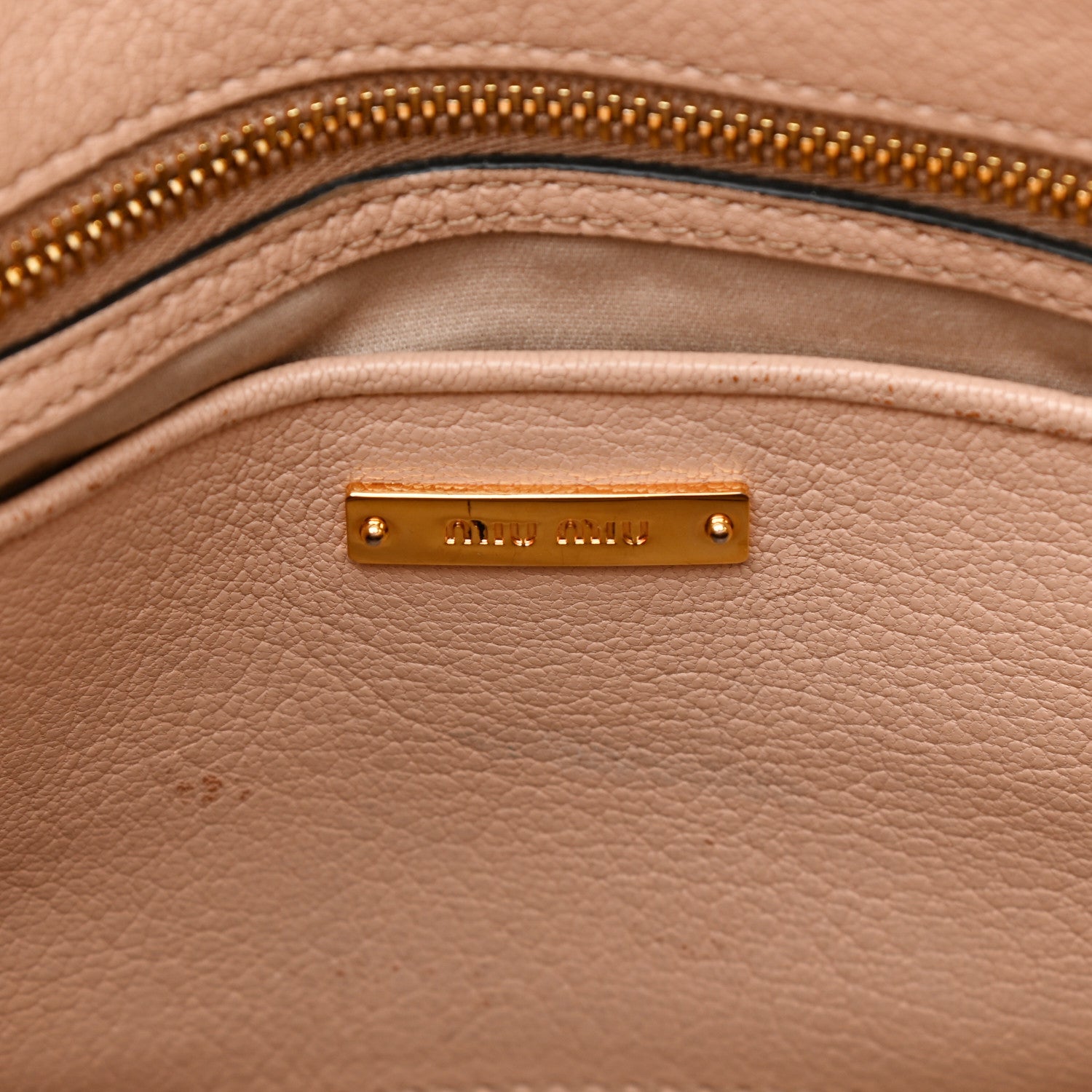 Miu Miu Goatskin Madras Top Handle Tote Cammeo 9 of 17