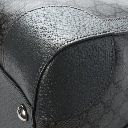 Gucci GG Supreme Monogram Textured Dollar Calfskin Large Savoy Duffle Bag Grey Black Graphite Grey 10 of 10