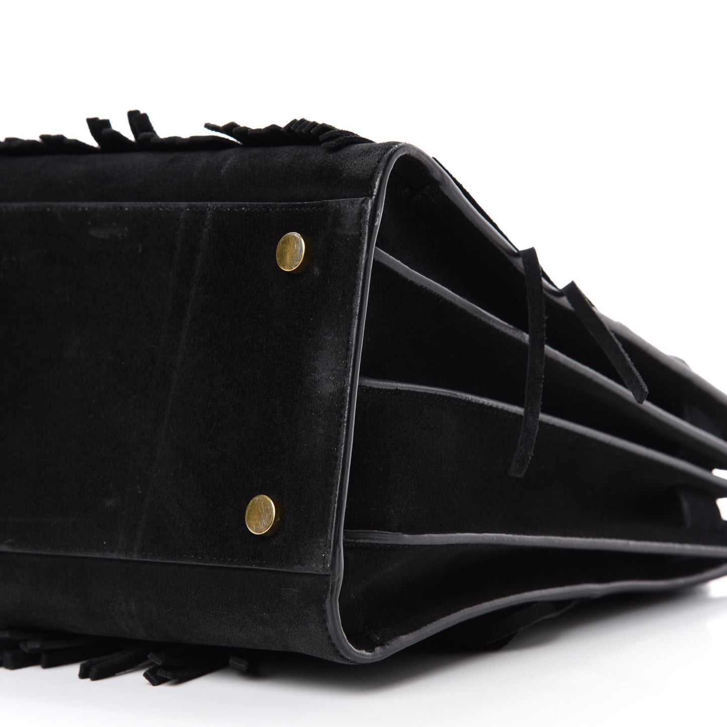 Suede Fringe Small Sac De Jour Black