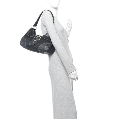 Prada Tessuto Nylon Moon Shoulder Bag Black 2 of 12