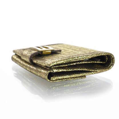 Fendi Zucchino Compact Wallet Gold 3 of 7