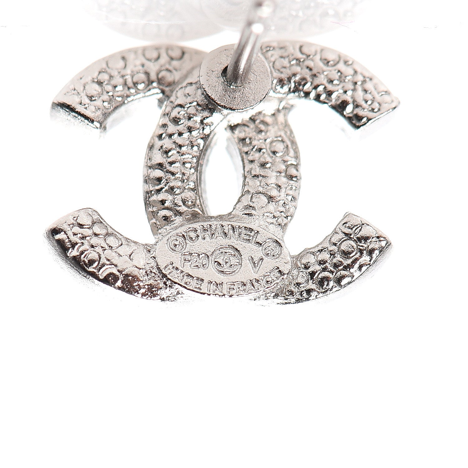 Chanel Crystal CC Earrings Silver 3 of 4