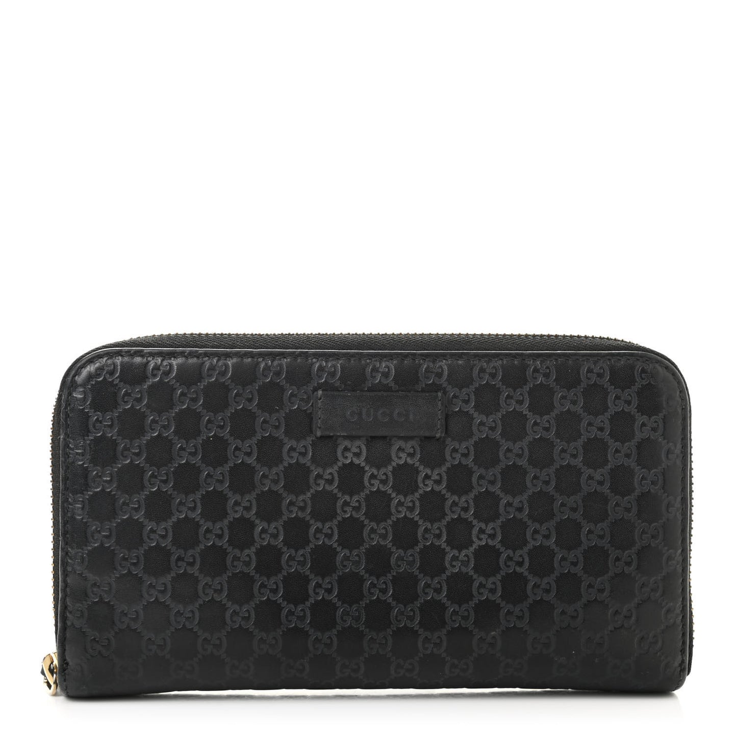 Microguccissima Zip Around Wallet Black
