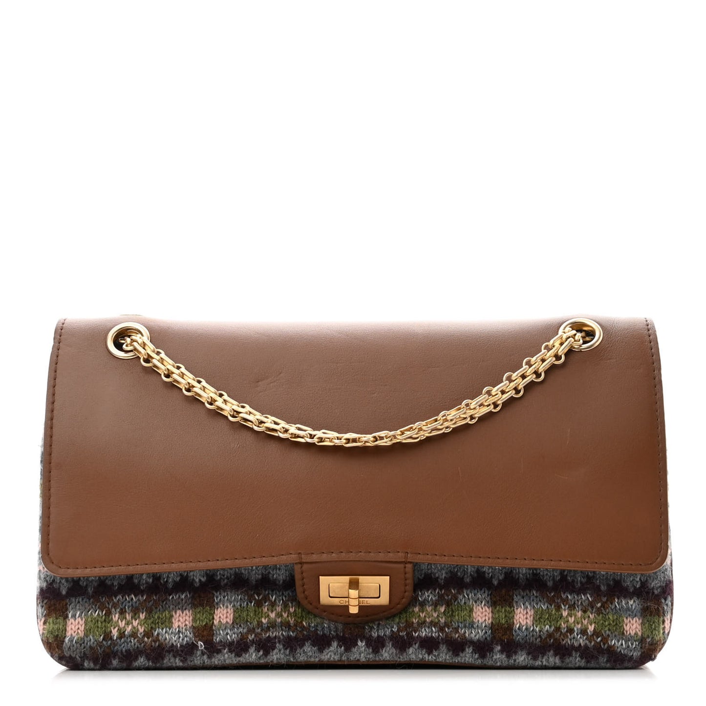 Smooth Calfskin Knit Nude 2.55 Reissue 226 Flap Brown