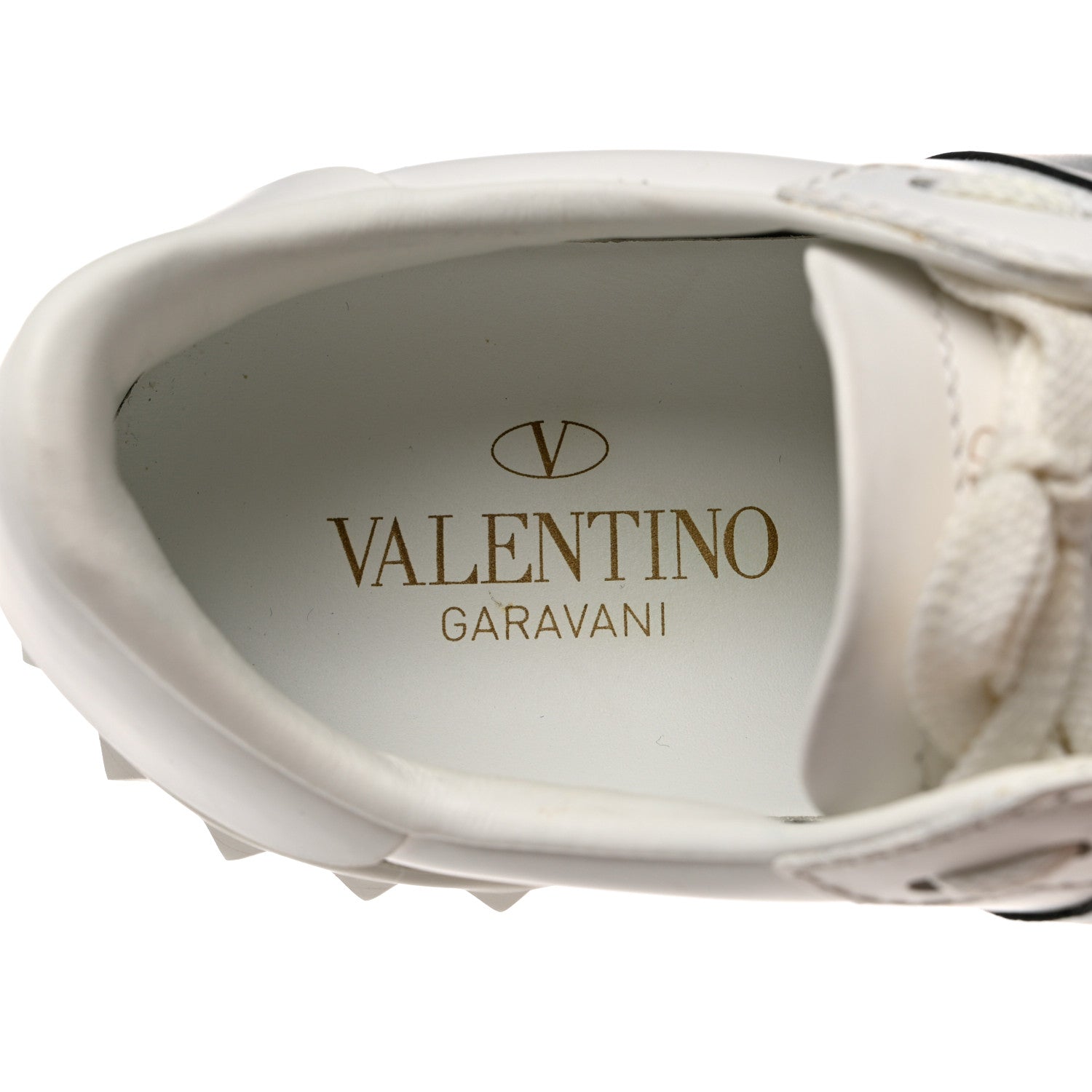 Valentino Garavani Calfskin Womens Rockstud Open Sneakers 36.5 White Black 8 of 8