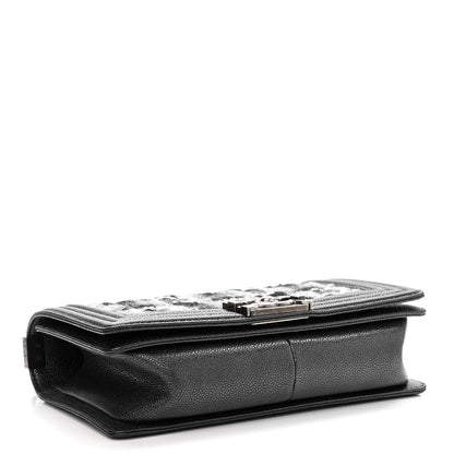 Chanel Caviar Tweed Quilted Medium Boy Flap Grey 4 of 10