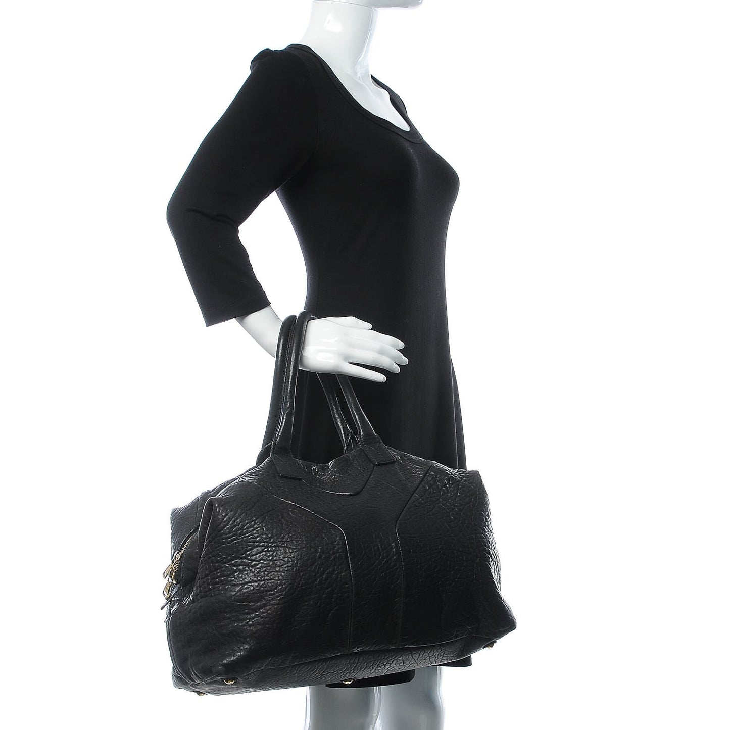 Pebbled Lambskin Medium Easy Sac Black