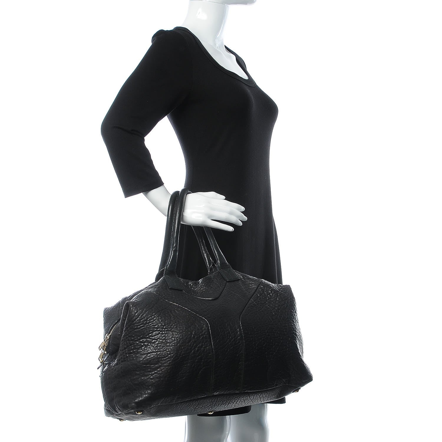 Saint Laurent Pebbled Lambskin Medium Easy Sac Black 2 of 21