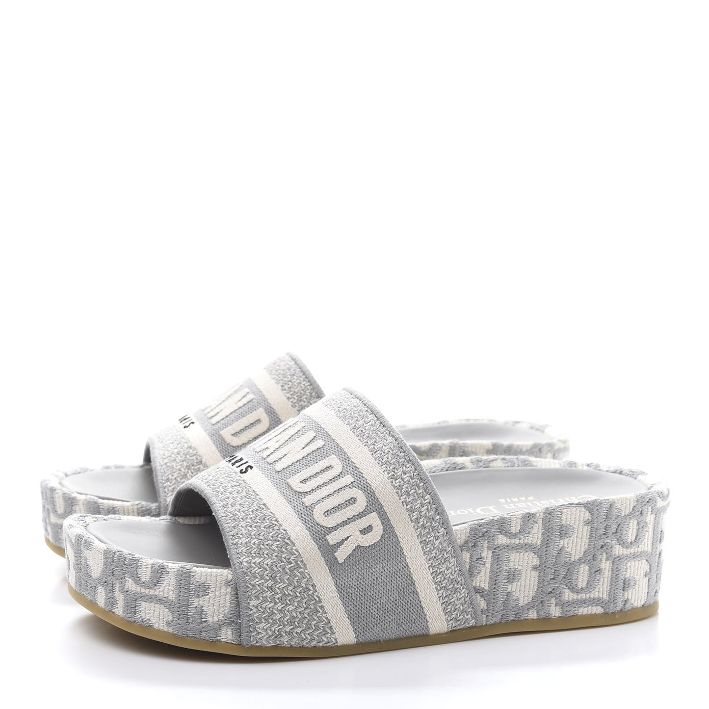 Oblique D-Way Platform Sandal 36 Grey Stone