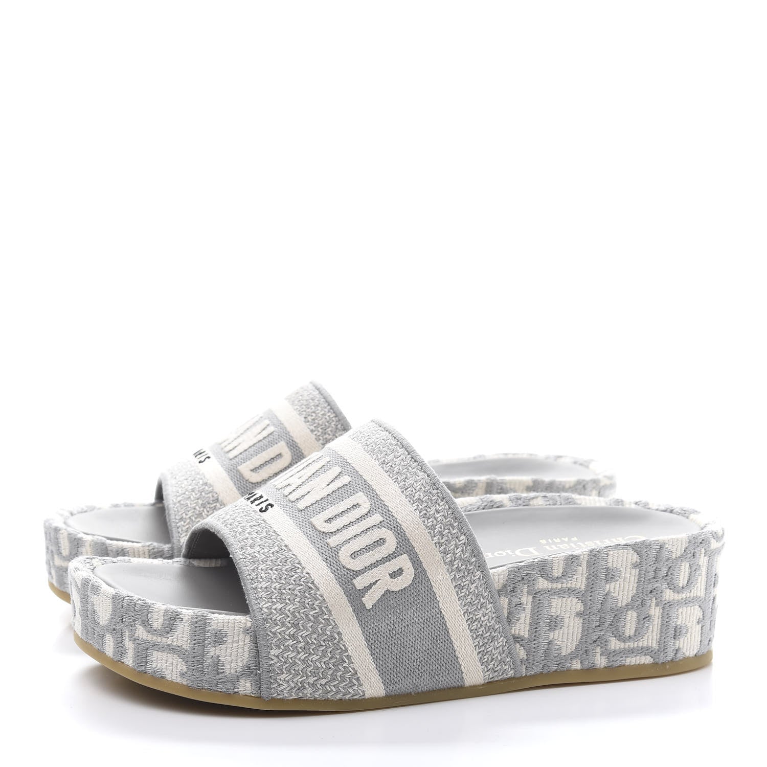 Christian Dior Oblique D-Way Platform Sandal 36 Grey Stone 3 of 8