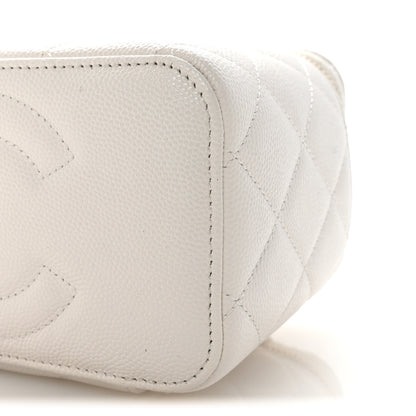 Chanel Caviar Quilted Crystal Hearts Small Vanity Case With Chain White 10 of 10