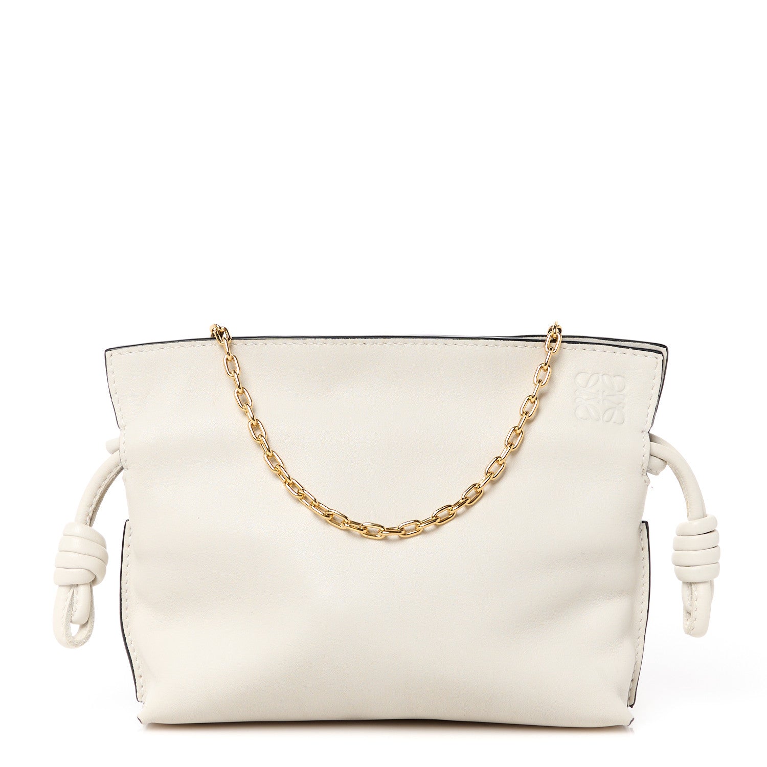 Loewe Calfskin Nano Flamenco Knot Clutch Soft White 1 of 11