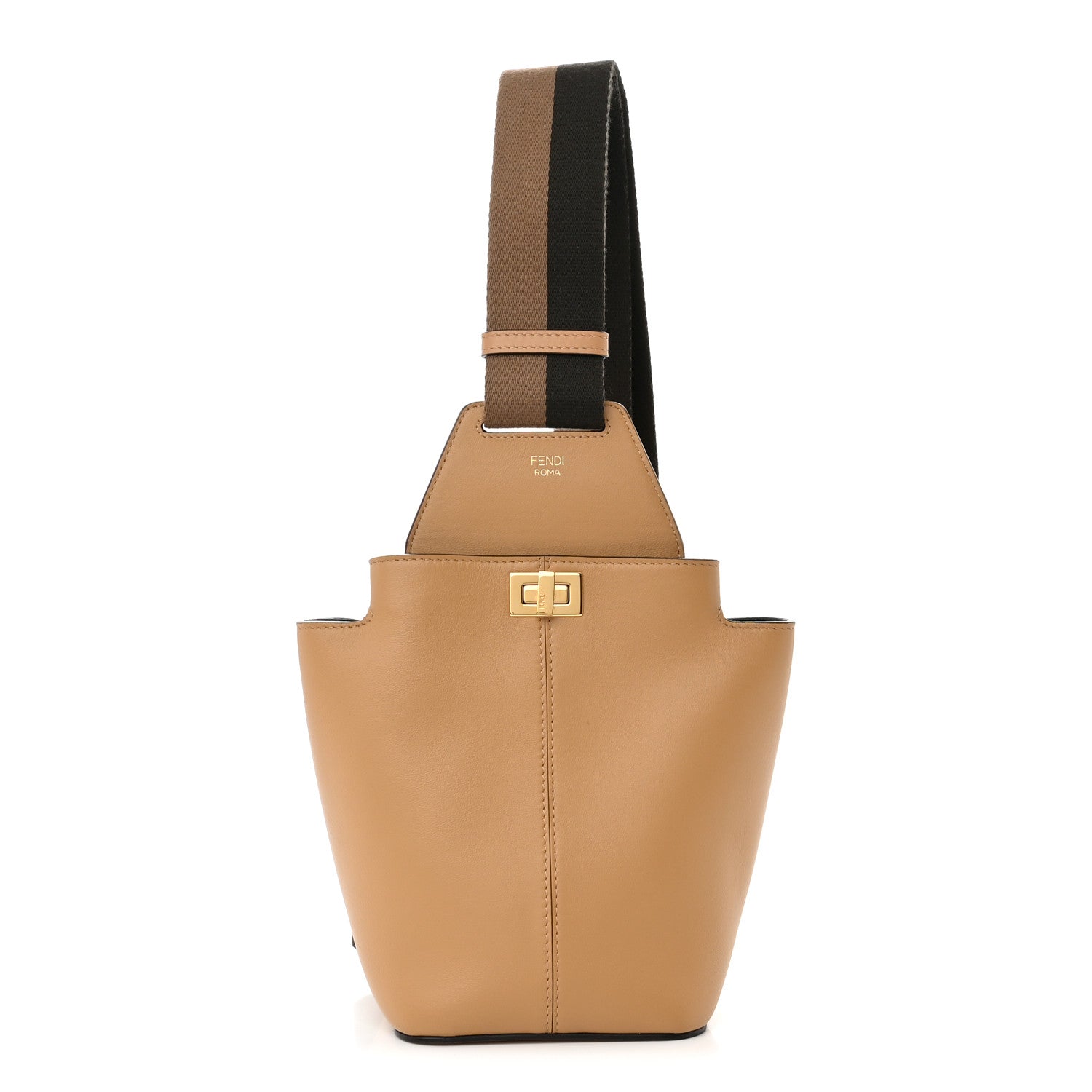 Fendi Vitello Grace Matte Mini Guitar Bag Miele Scuro 1 of 11