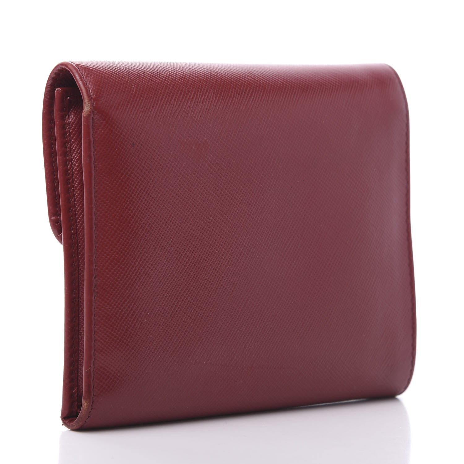 Prada Saffiano Metal Flap Wallet Fuoco 3 of 11