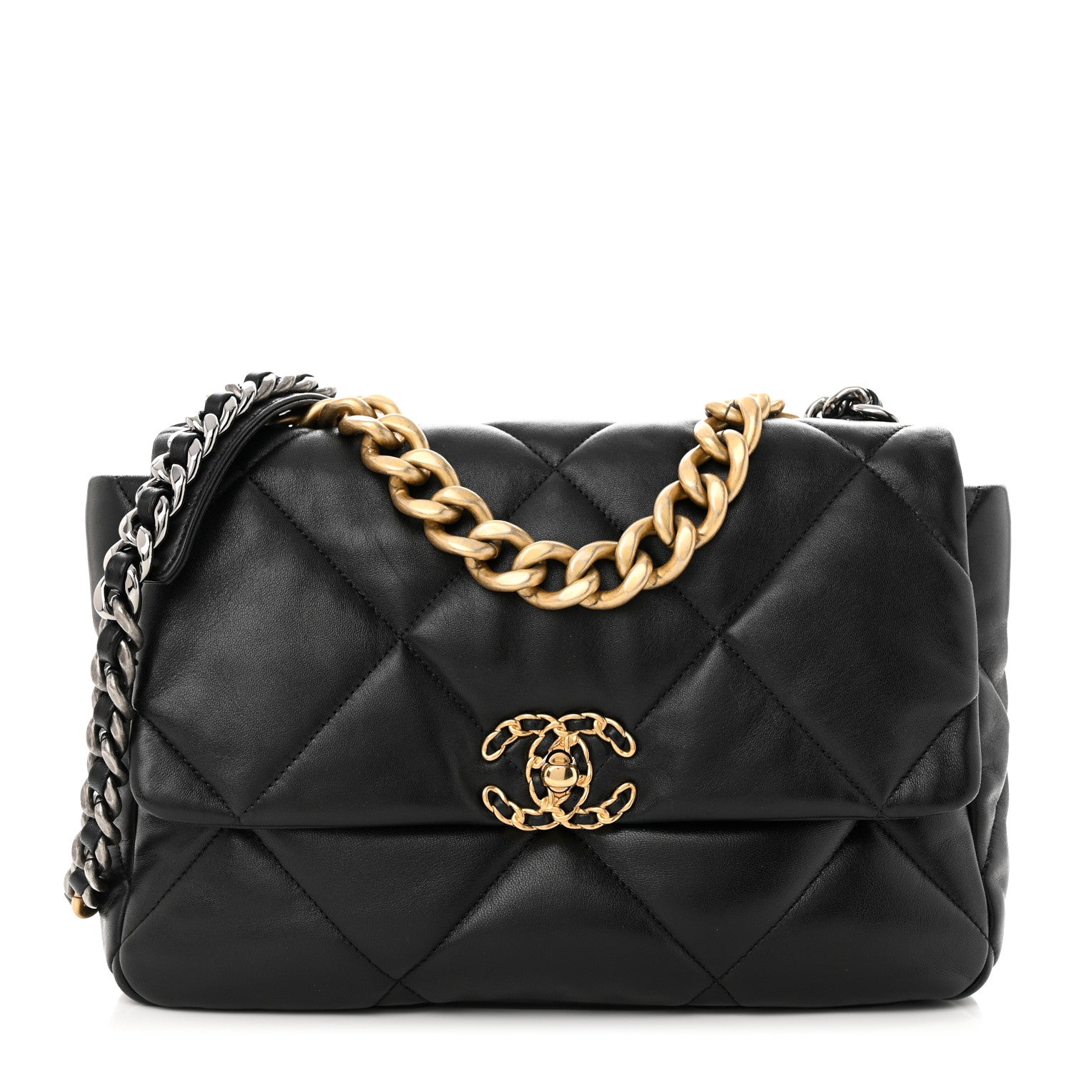 Chanel Lambskin Quilted Large Chanel 19 Flap Black 1 of 10