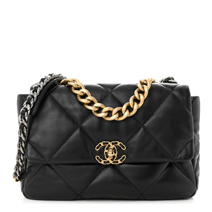 Chanel Lambskin Quilted Large Chanel 19 Flap Black 1 of 10