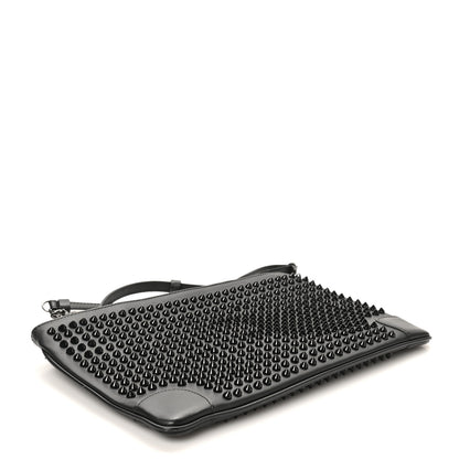 Christian Louboutin Calfskin Studded Loubiposh Clutch Black 4 of 9