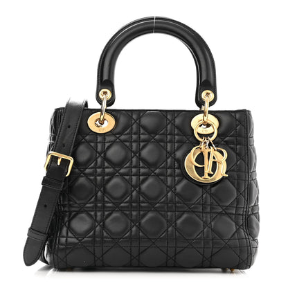 Christian Dior Lambskin Cannage Medium Lady Dior Black 1 of 15