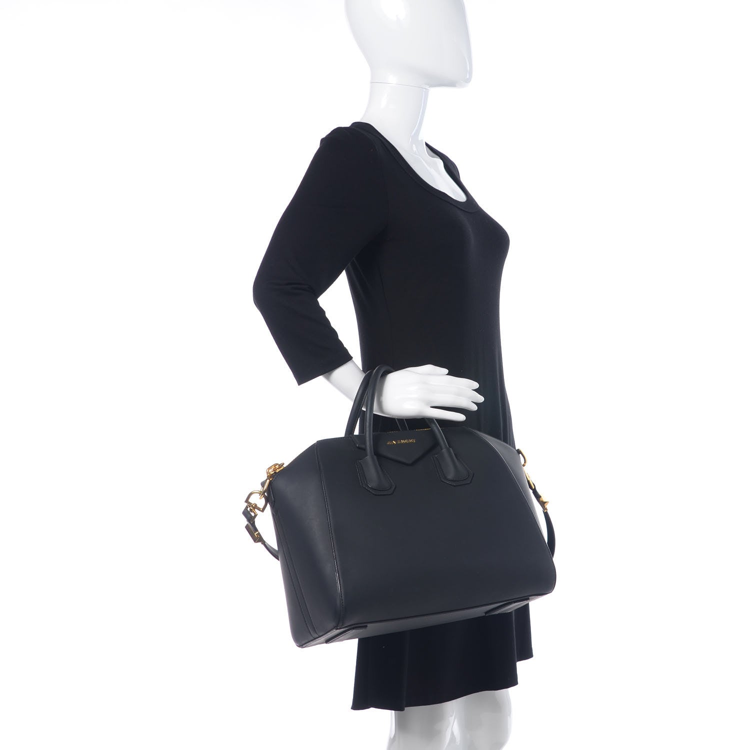 Givenchy Rubber Effect Calfskin Medium Antigona Black 3 of 22