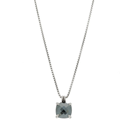 David Yurman Sterling Silver Diamond Hematite 11mm Chatelaine Pendant Necklace 1 of 4