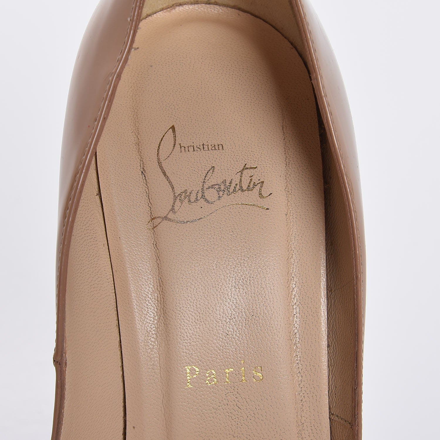 Christian Louboutin Patent Babel Clou 150 Platform Spikes Pumps 41 Nude Red 7 of 21
