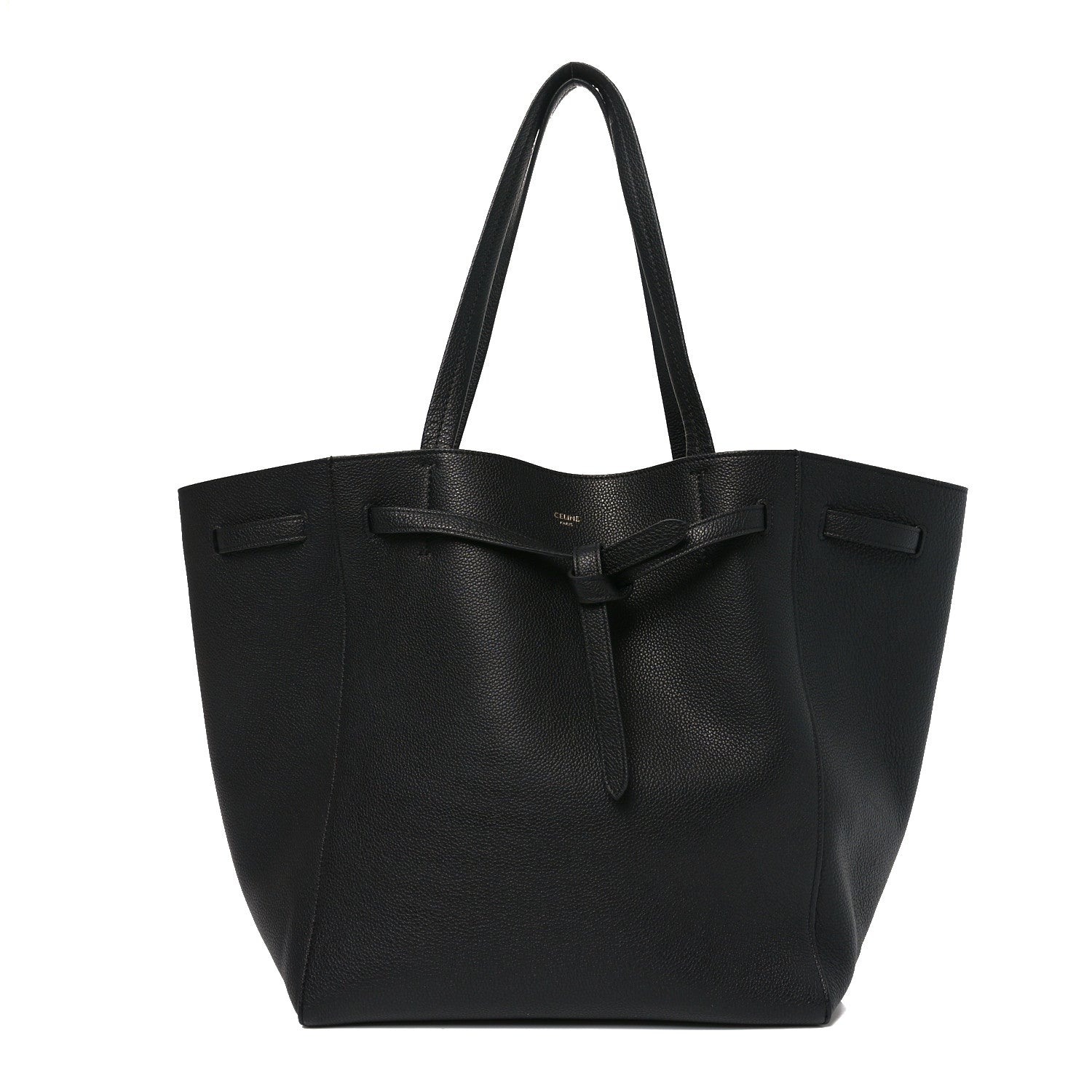Celine Soft Grained Calfskin Small Belt Cabas Phantom Black 1 of 9
