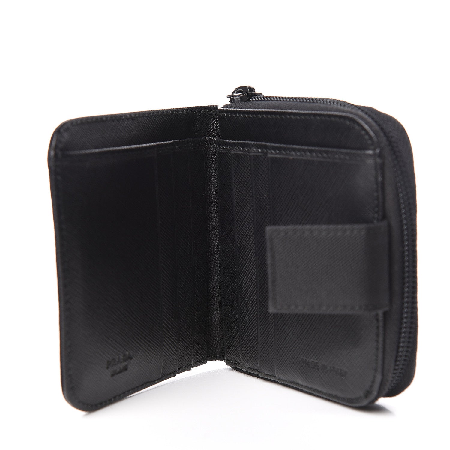 Prada Tessuto Nylon Compact Zip Around Wallet Black 5 of 9