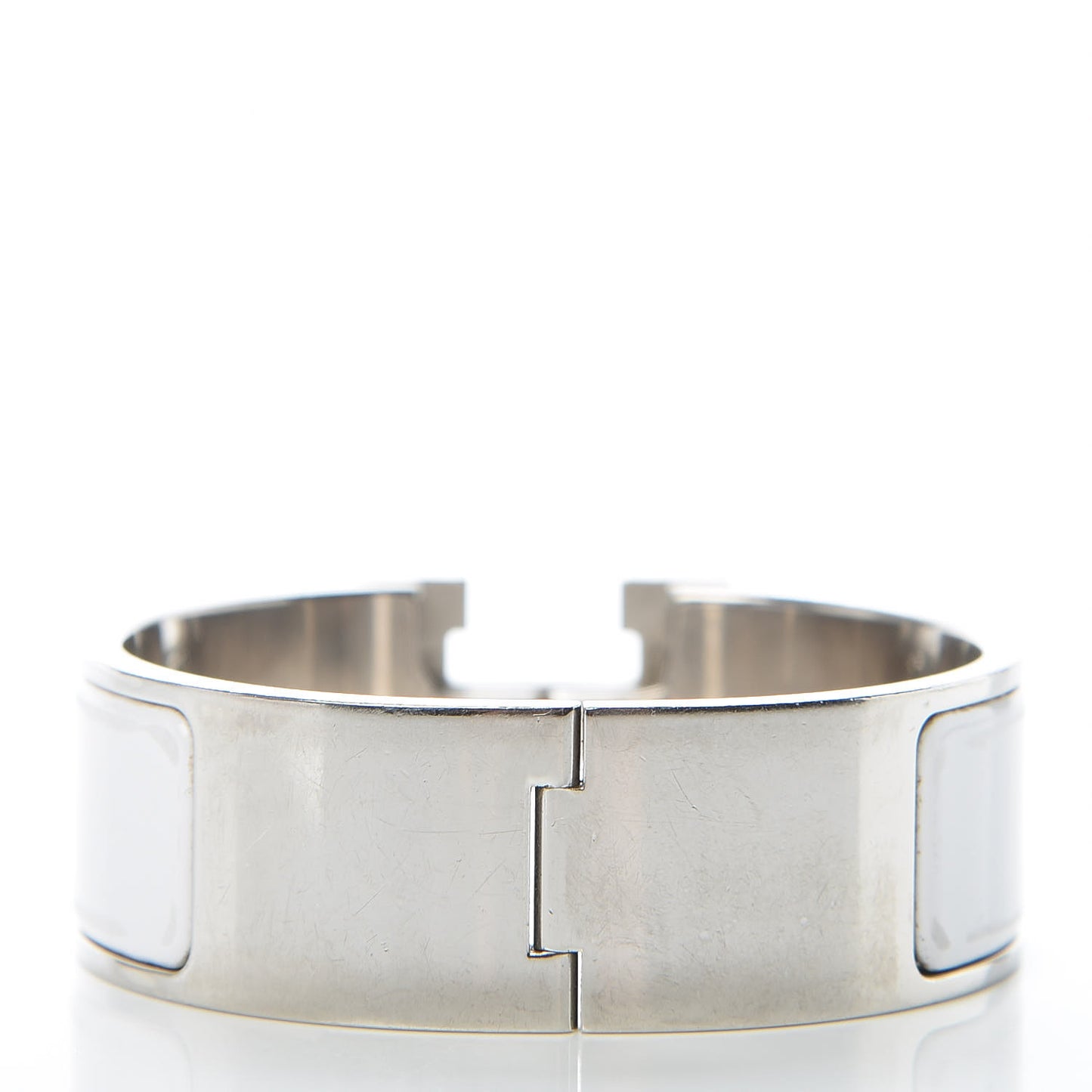 Enamel Wide Clic Clac H Bracelet PM White