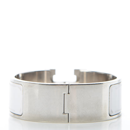 Hermes Enamel Wide Clic Clac H Bracelet PM White 3 of 6
