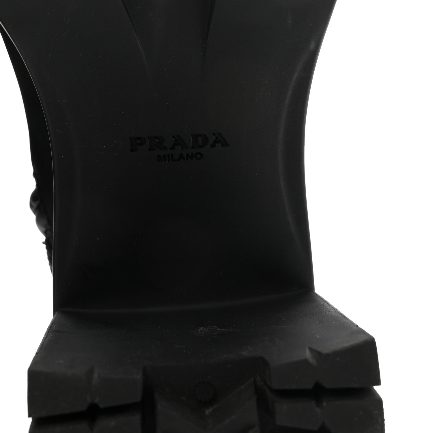 Prada Spazzolato Re-Nylon Metal Triangle Logo Lace Up 55mm Ankle Boots 38.5 Black 7 of 9