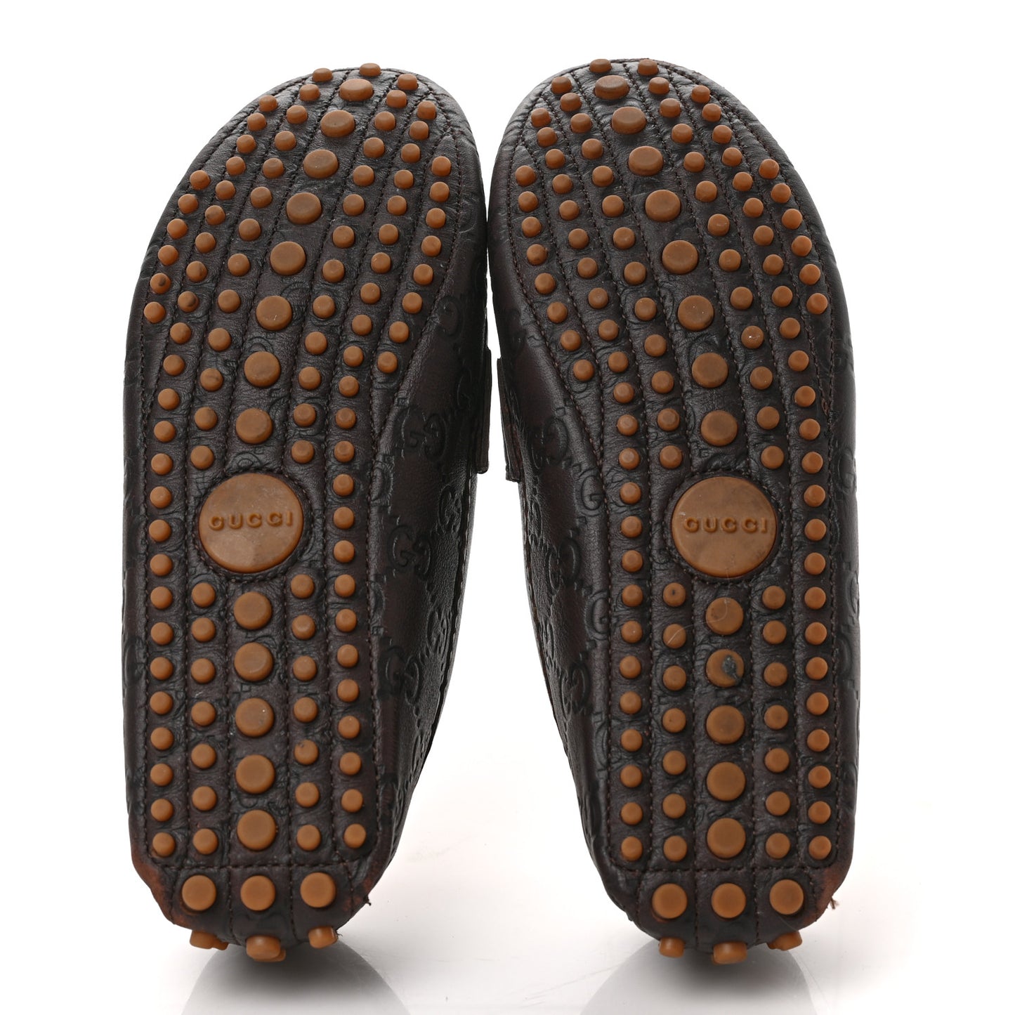 Soft Guccissima Womens Driver Loafers 36.5 Chocolate