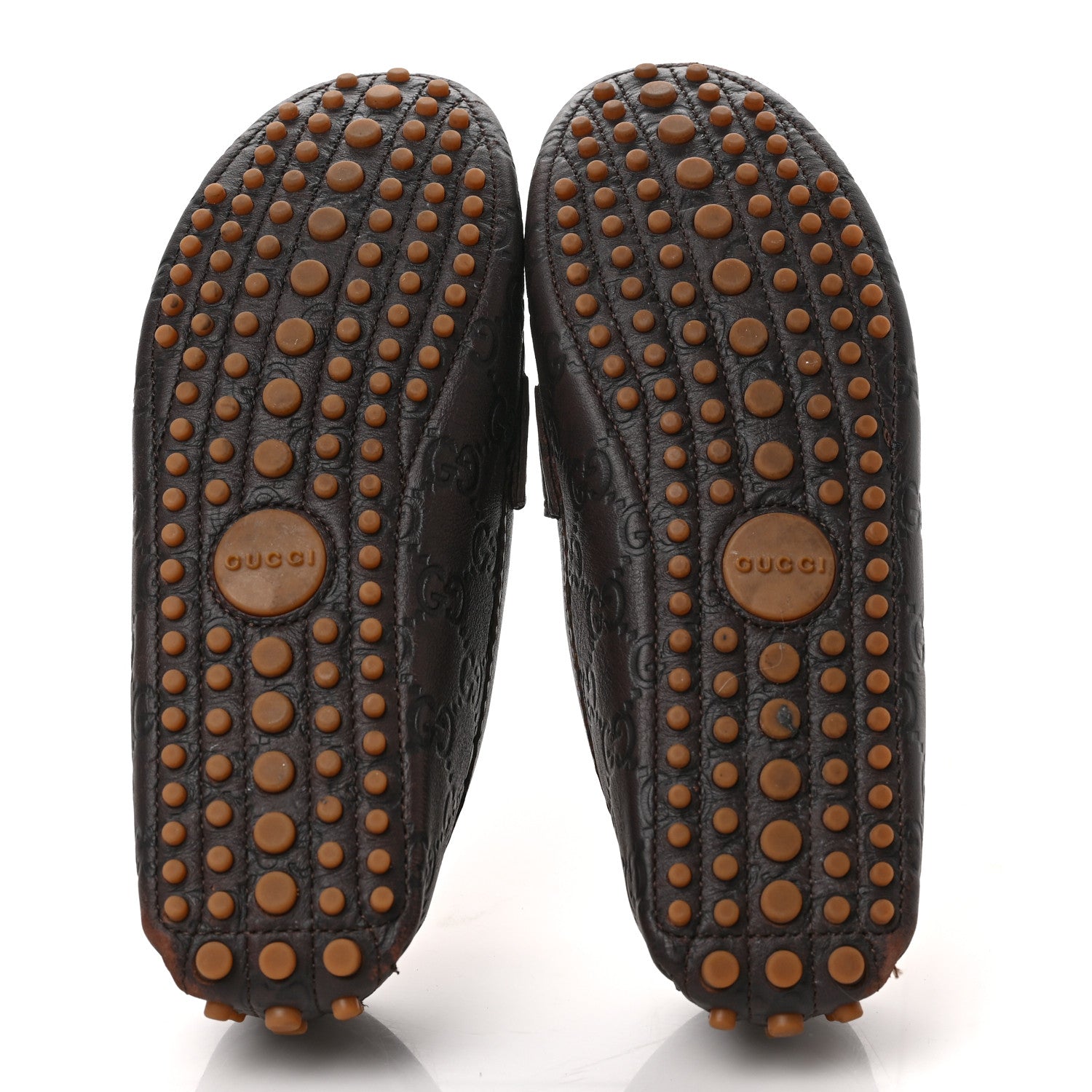 Gucci Soft Guccissima Womens Driver Loafers 36.5 Chocolate 5 of 10