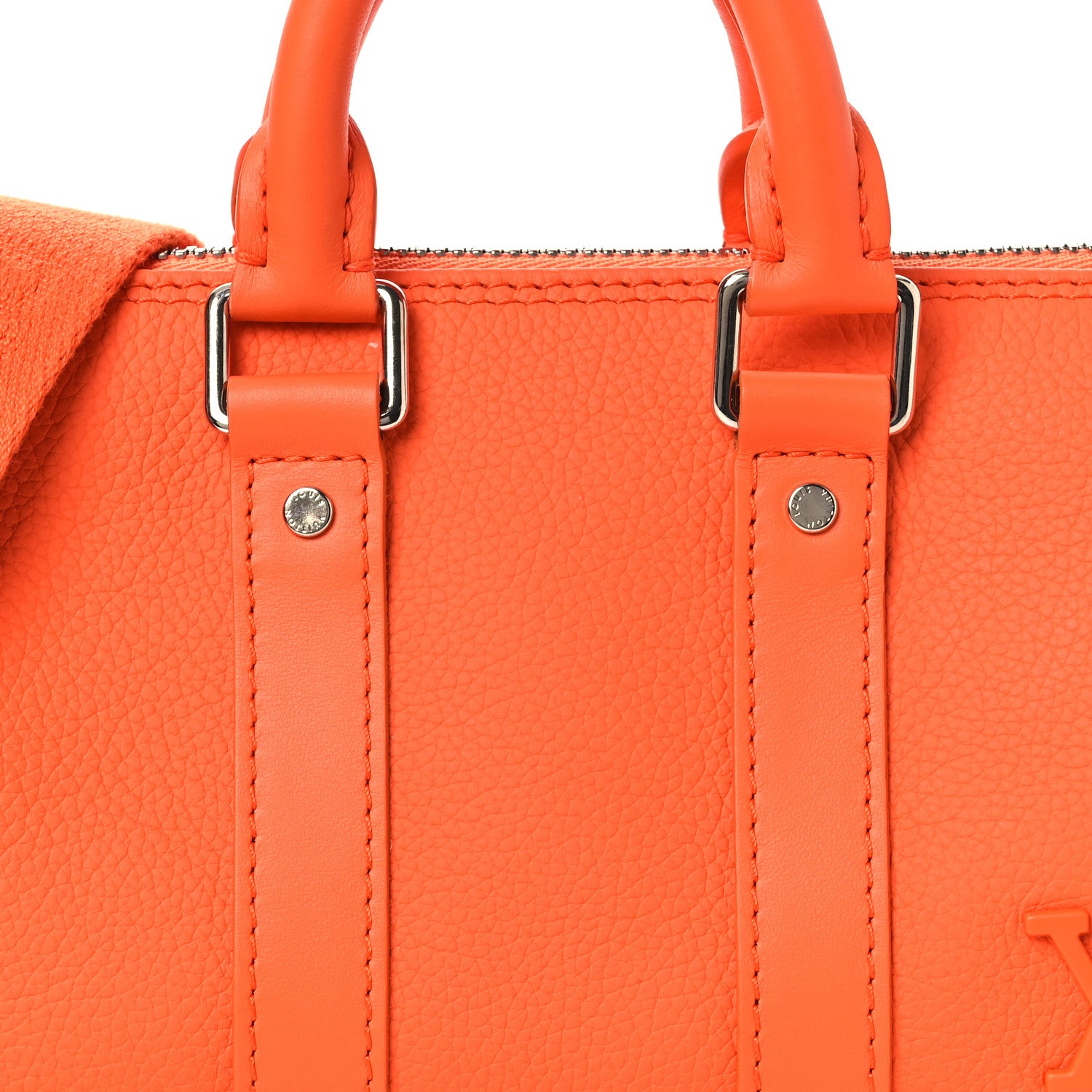 Louis Vuitton Grained Calfskin Aerogram Keepall XS Orange 7 of 10