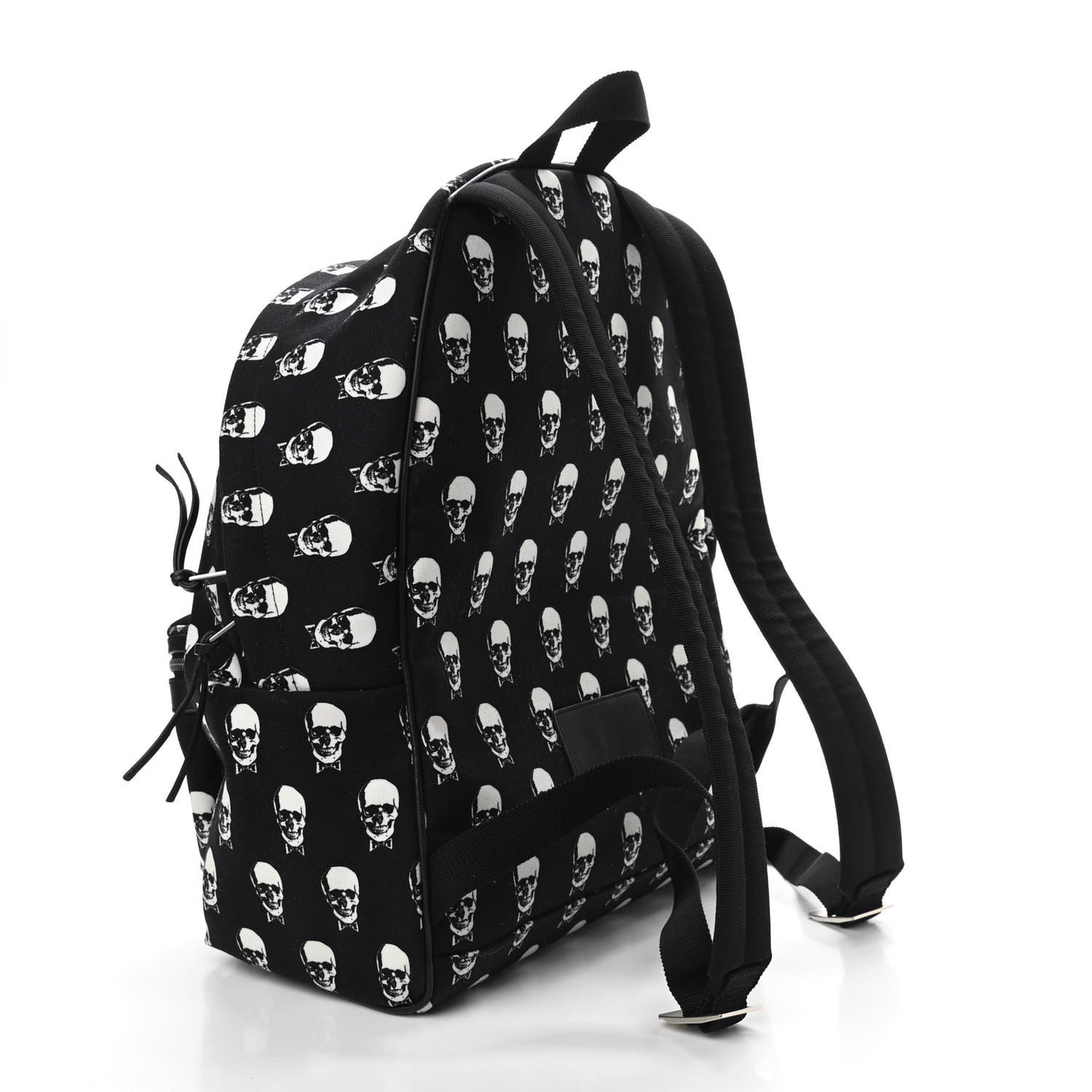 Canvas Skull Print City Backpack Black