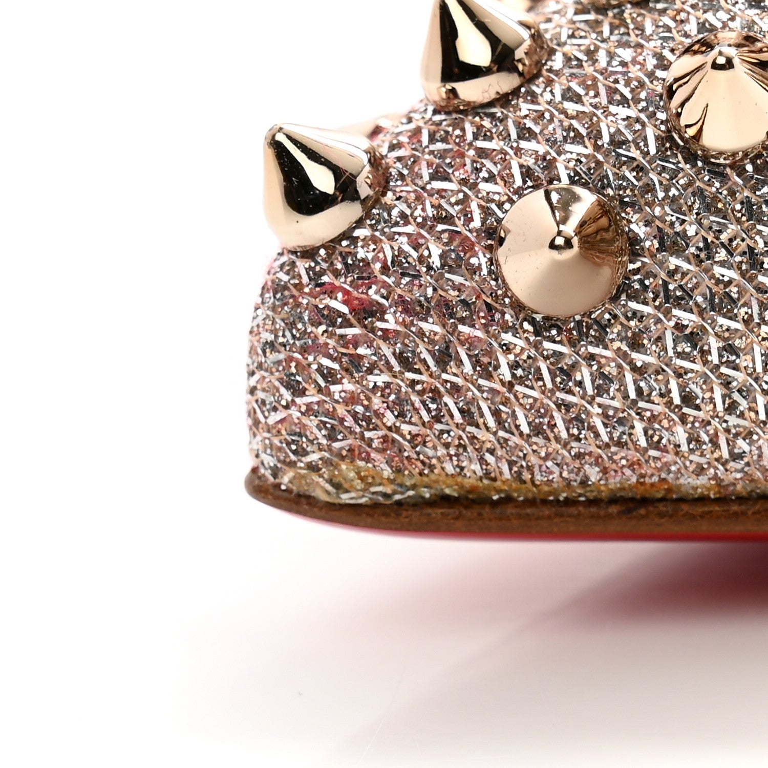 Christian Louboutin Glitter Mini Specchio Follies Spikes 120 Pumps 39 Ivory Colombe 9 of 9