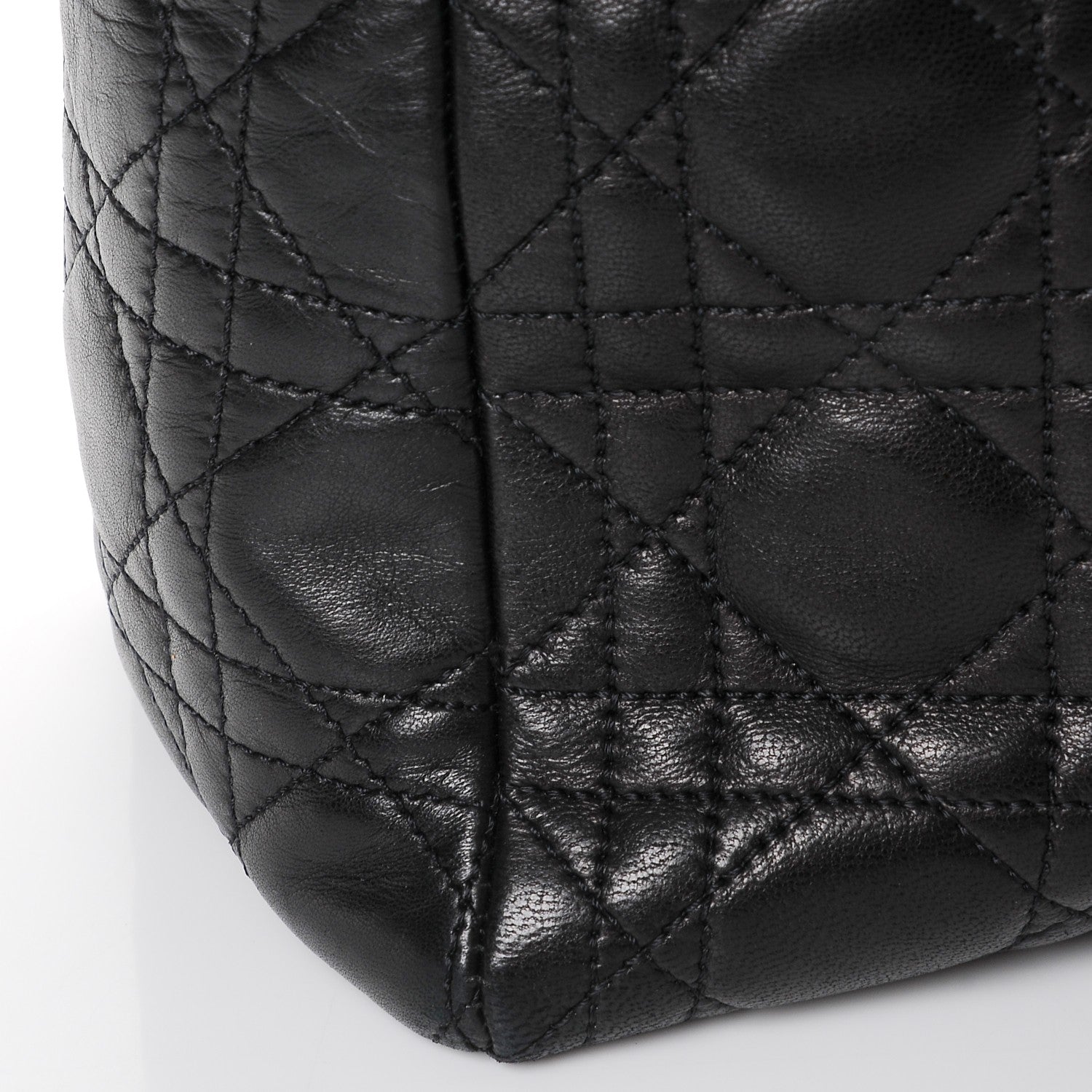 Christian Dior Lambskin Cannage Medium Lady Dior Black 10 of 12
