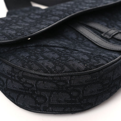 Christian Dior Oblique Mens Saddle Bag Black Blue 8 of 9