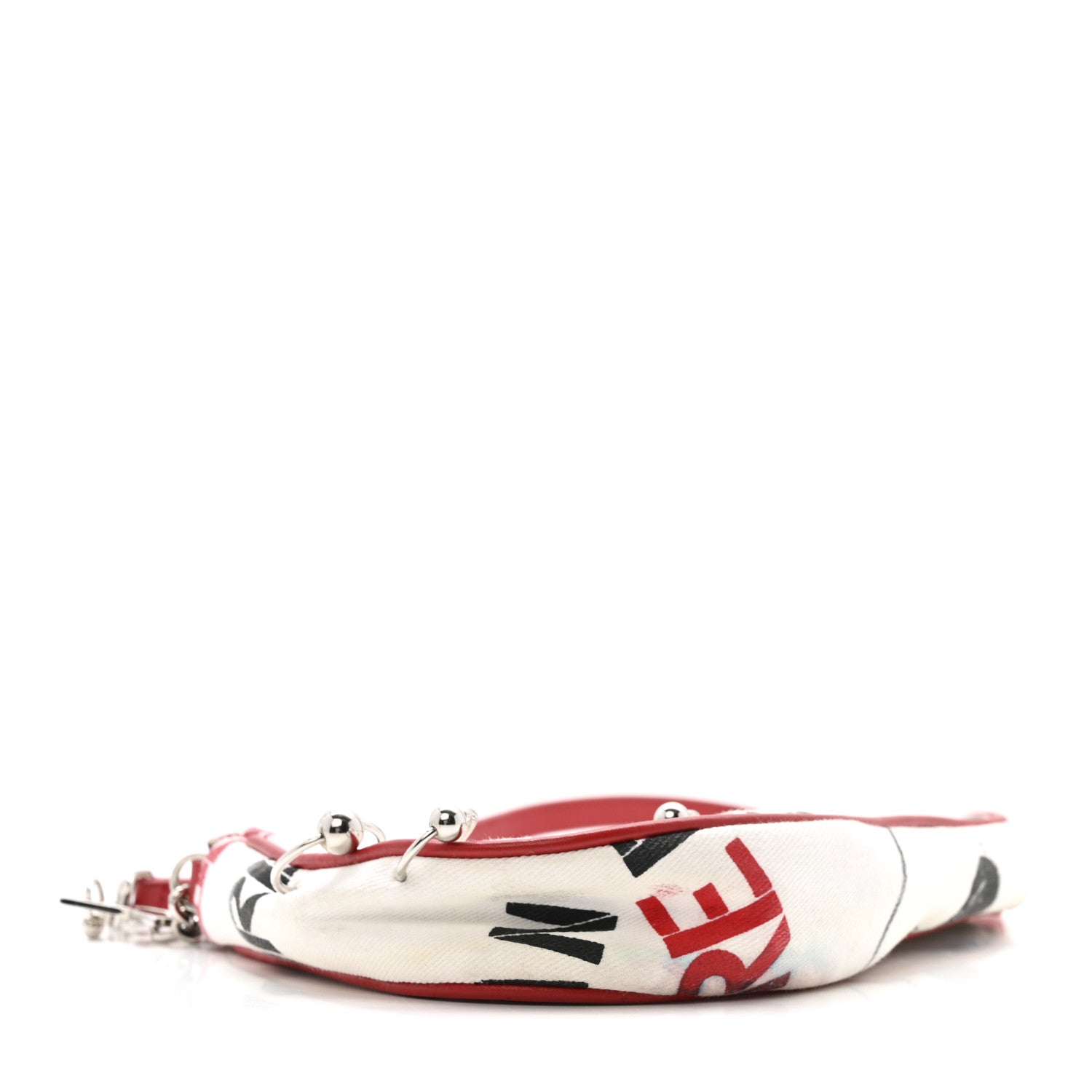 Christian Dior Canvas Hardcore Mini Saddle Pochette White Red 4 of 14
