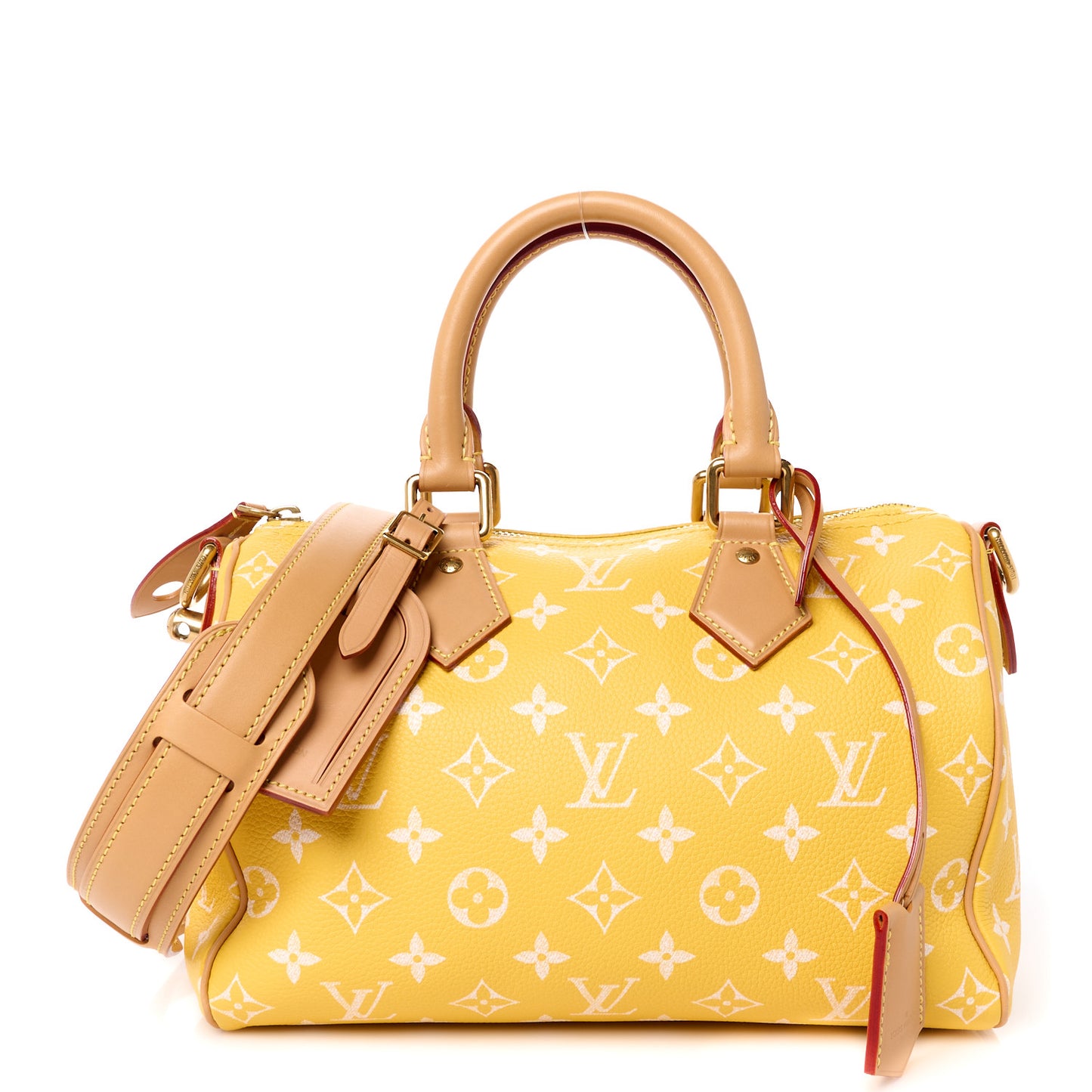 Calfskin Monogram Speedy P9 Bandouliere 25 Jaune Mat