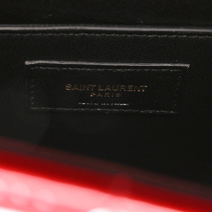 Saint Laurent Patent Matelasse Monogram Large Vicky Chain Bag Rouge Eros 7 of 10