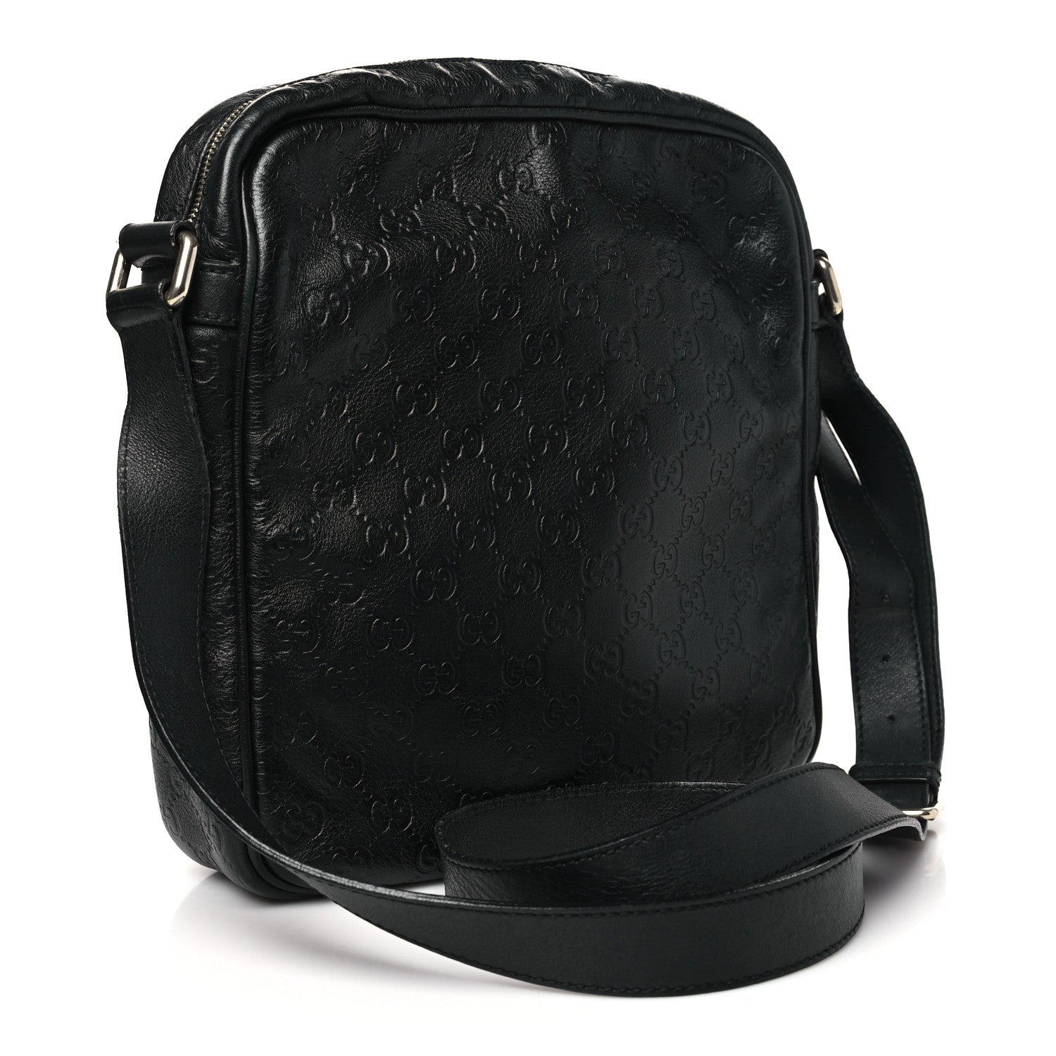 Gucci Guccissima Flat Messenger Bag Black 3 of 13