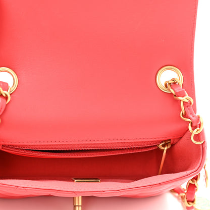 Chanel Lambskin Quilted Casino Chips Mini Square Flap Red 5 of 11